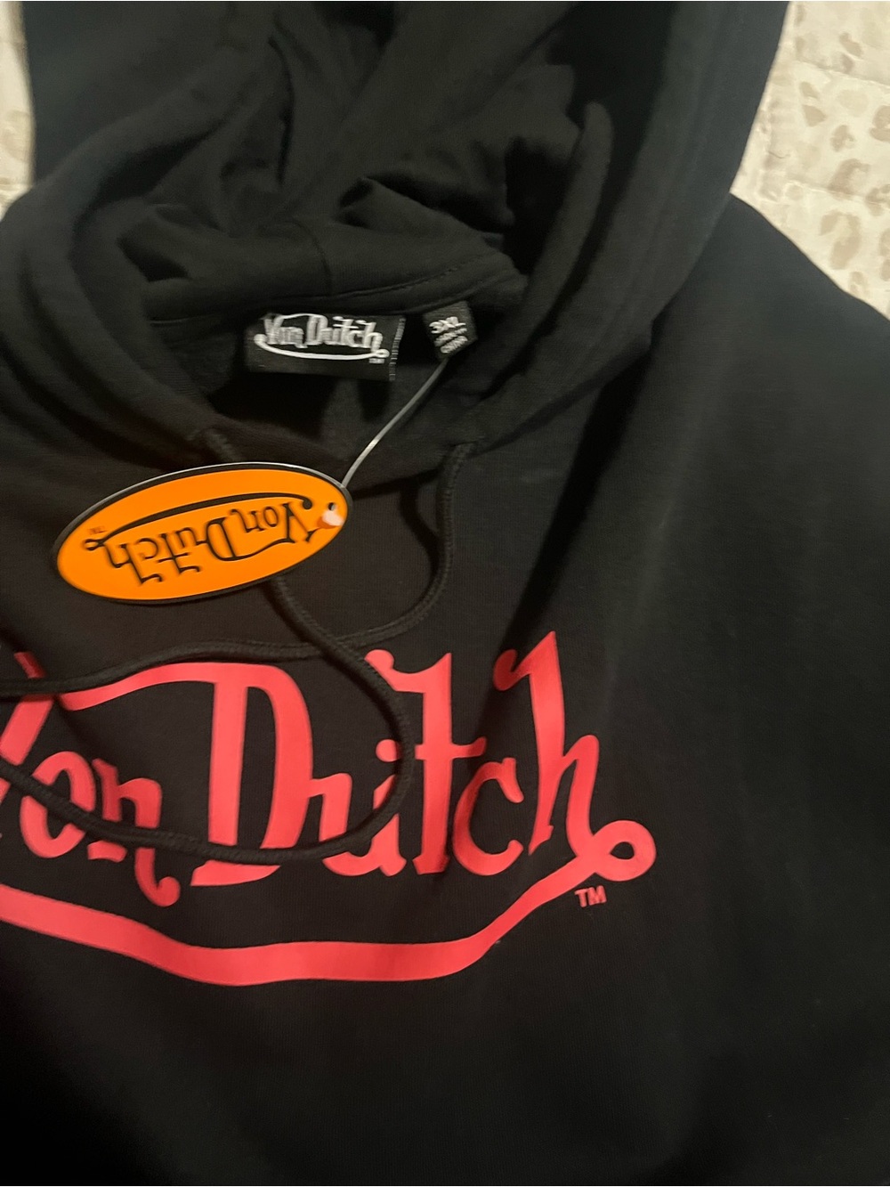 Von Dutch Black Crewneck Sweater with Red Logo